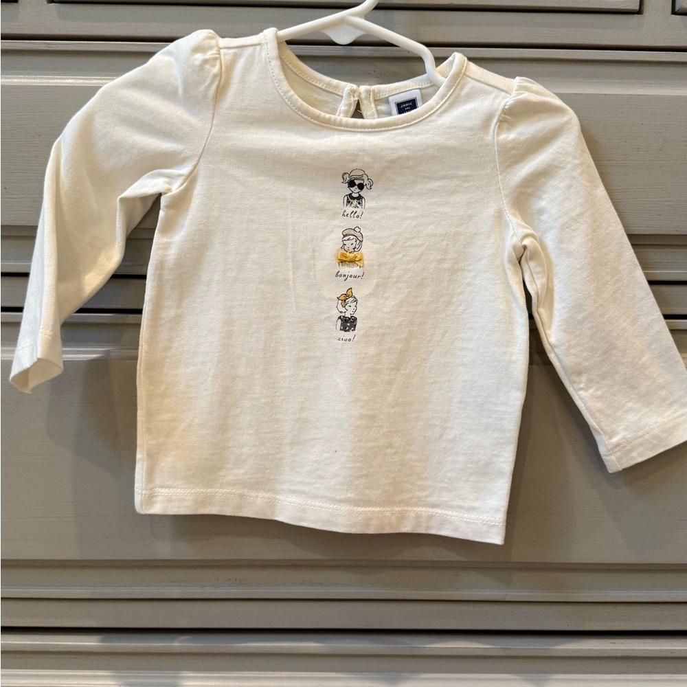 Janie and Jack Cream Long Sleeve Tee 6-12 months